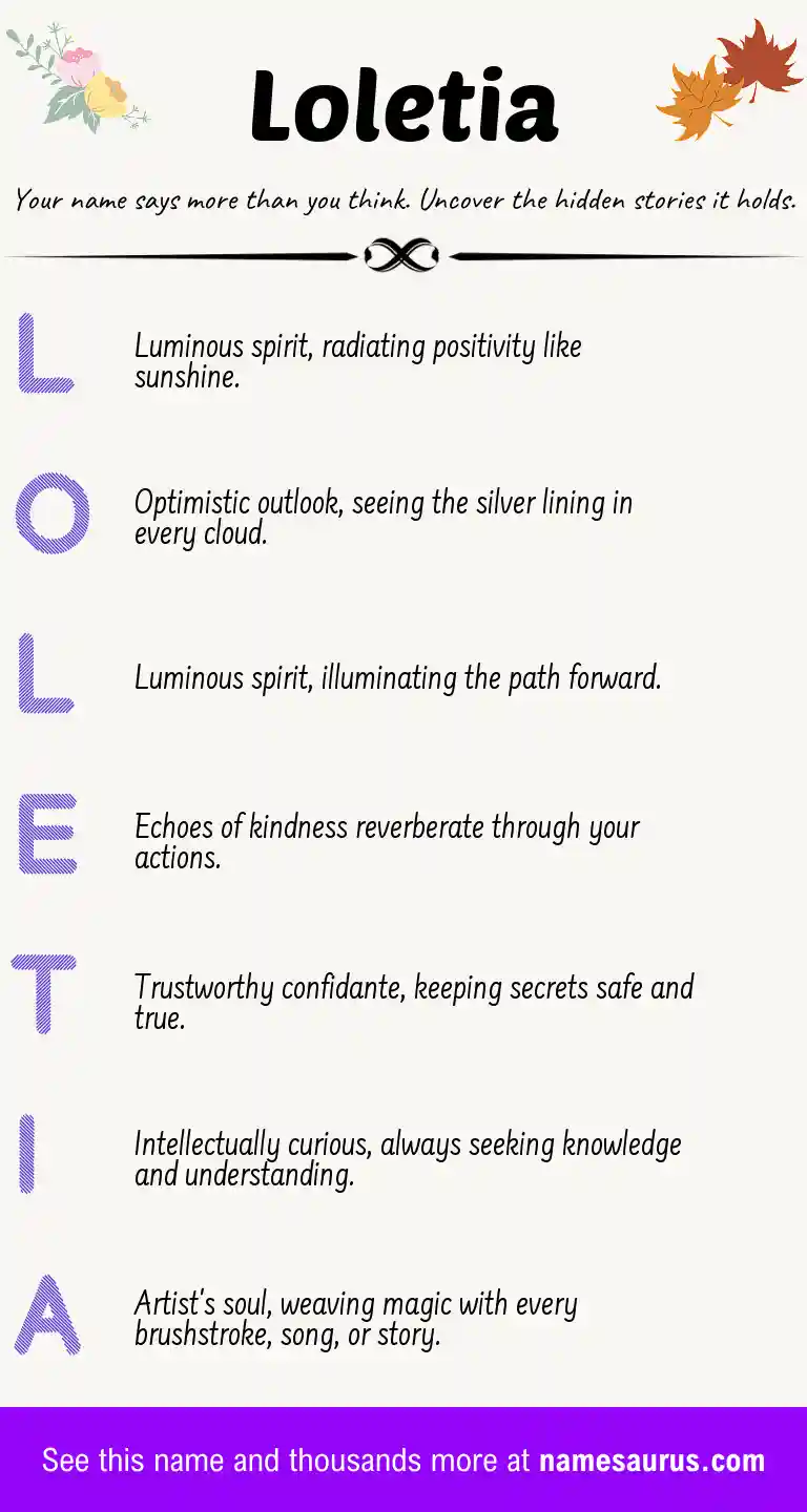 Acrostic poem about Loletia.