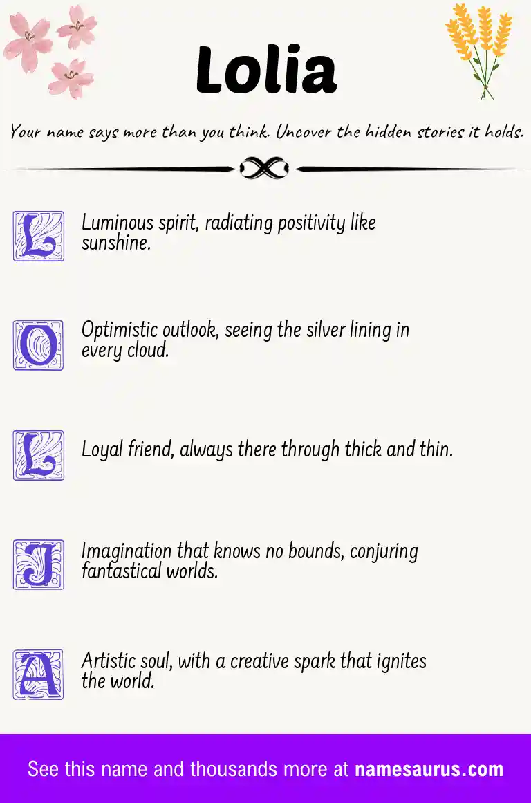 Acrostic poem about Lolia.