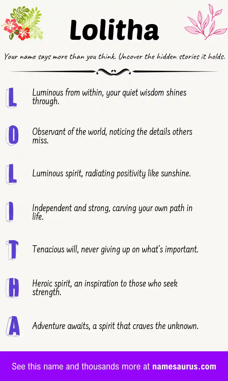 Acrostic poem about Lolitha.