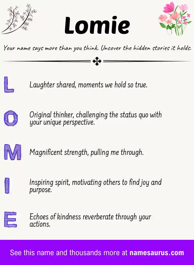 Acrostic poem about Lomie.