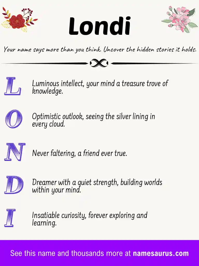 Acrostic poem about Londi.