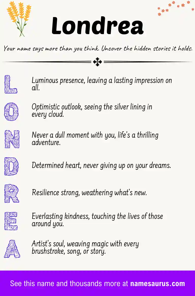 Acrostic poem about Londrea.