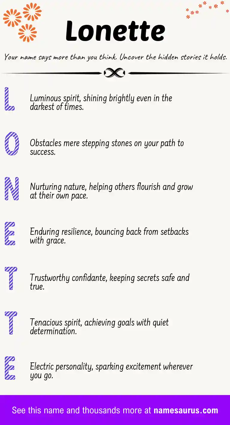 Acrostic poem about Lonette.