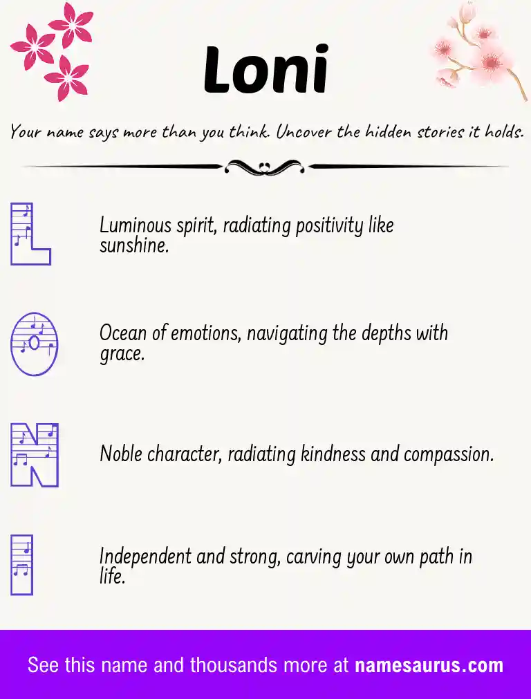 Acrostic poem about Loni.