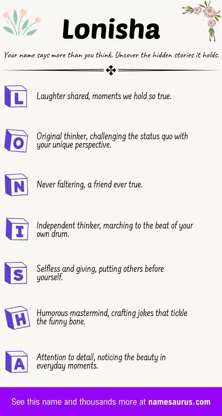 Acrostic poem about Lonisha.