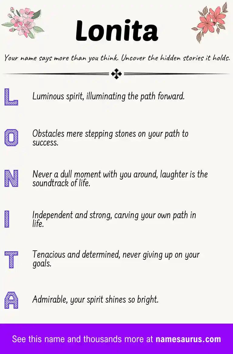 Acrostic poem about Lonita.