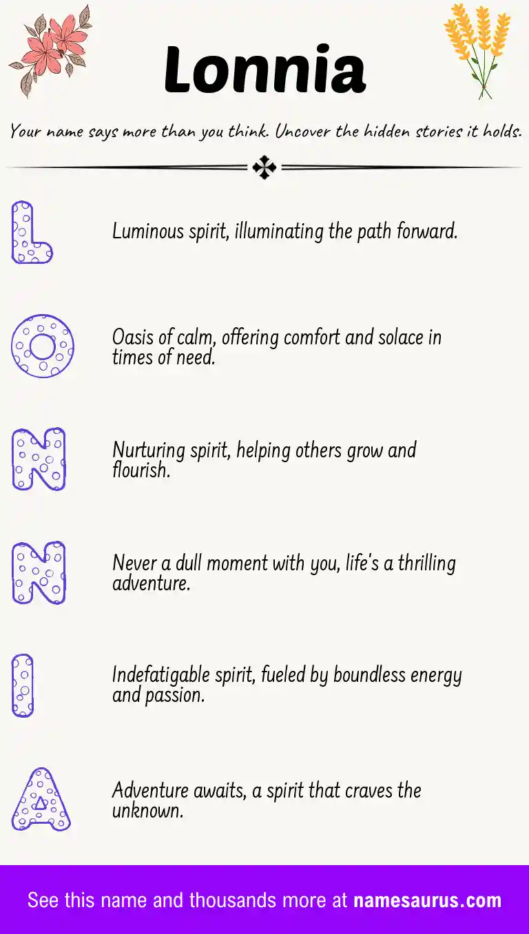 Acrostic poem about Lonnia.