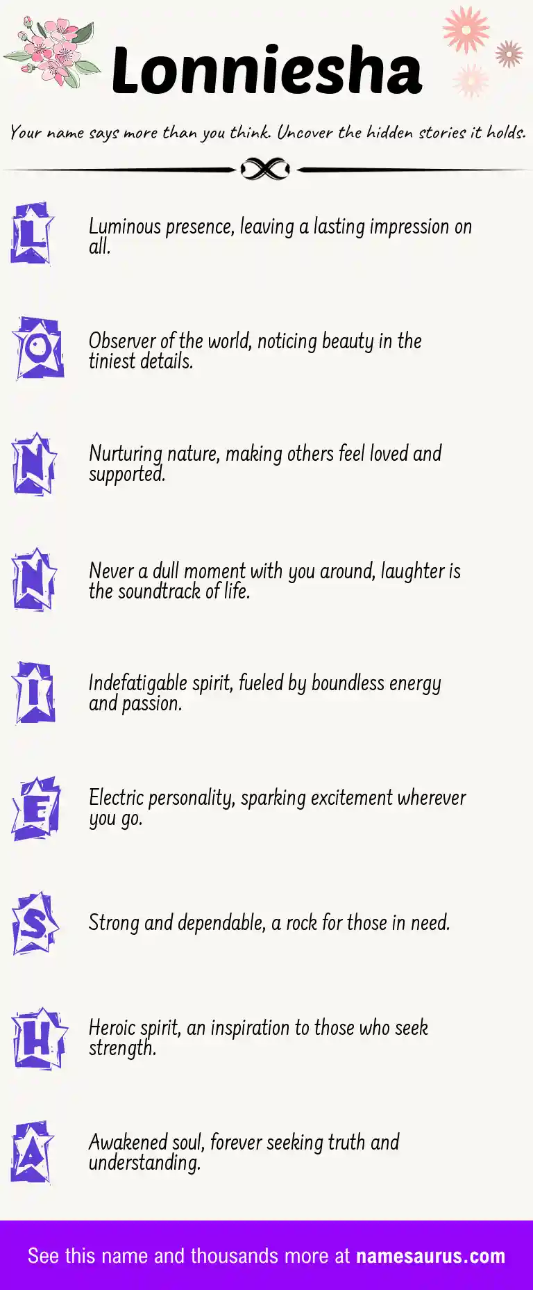 Acrostic poem about Lonniesha.