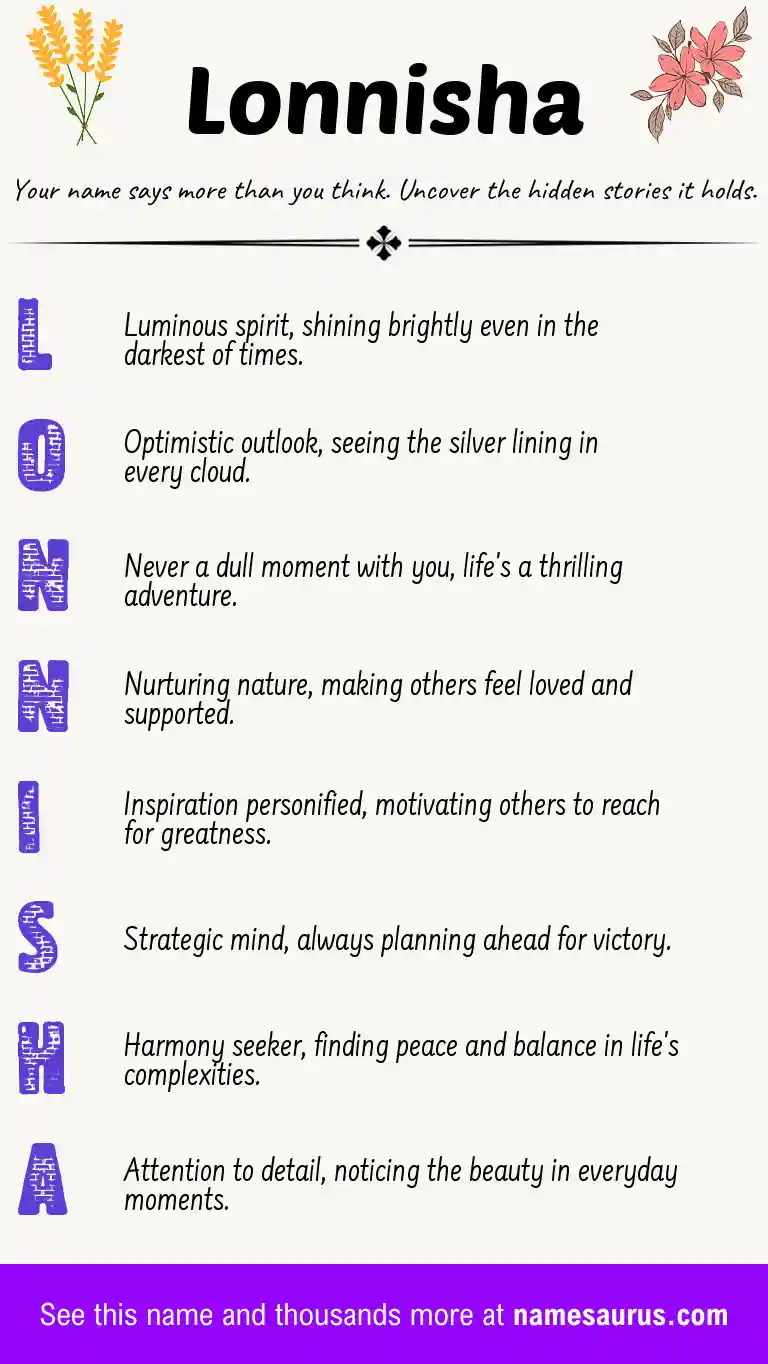 Acrostic poem about Lonnisha.