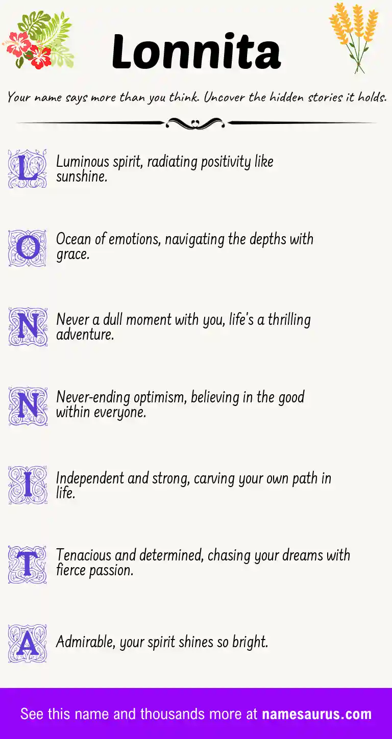 Acrostic poem about Lonnita.