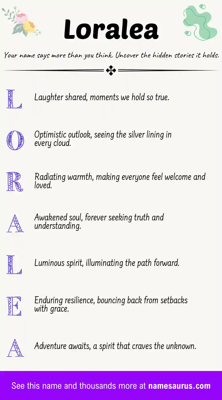 Acrostic poem about Loralea.