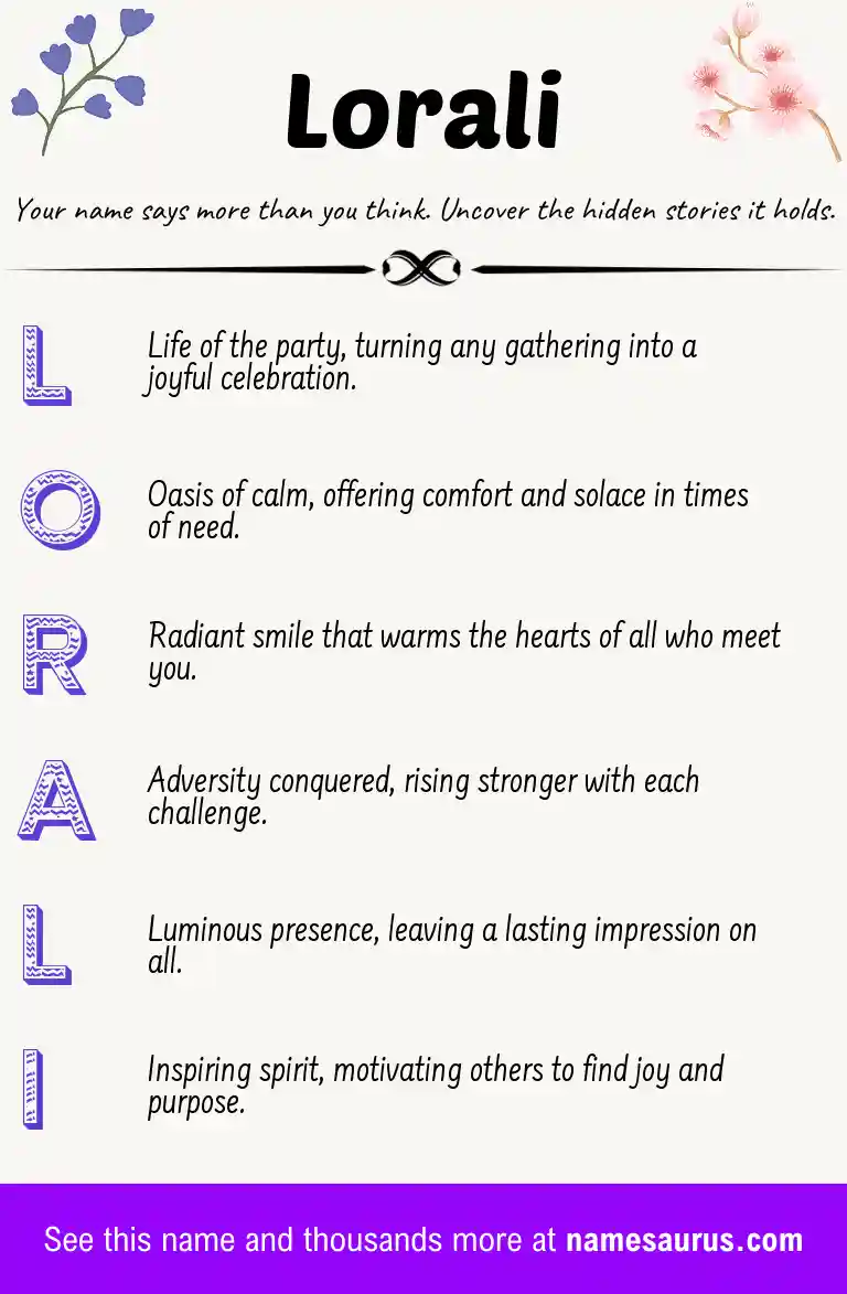 Acrostic poem about Lorali.