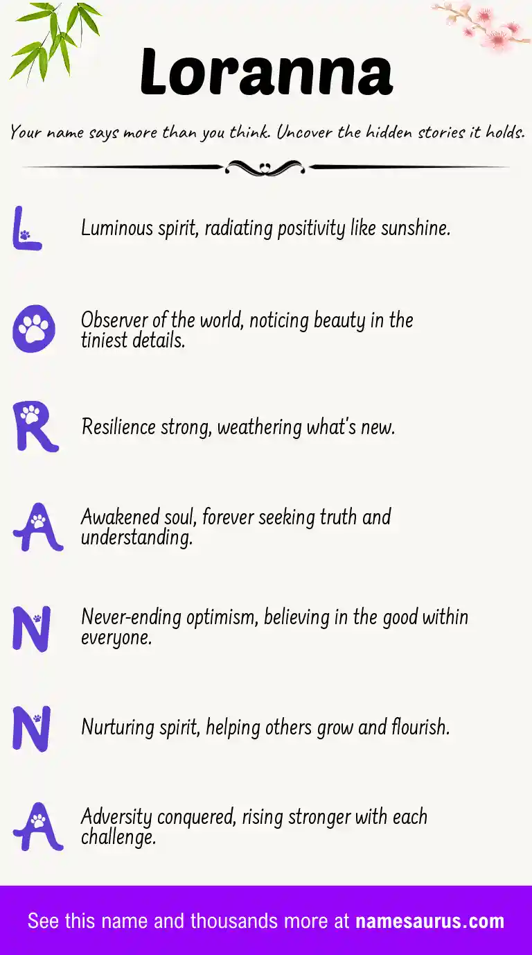 Acrostic poem about Loranna.