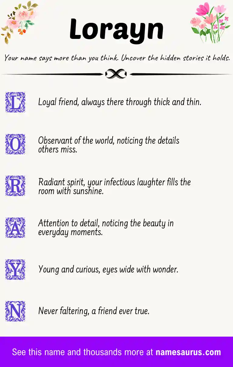Acrostic poem about Lorayn.
