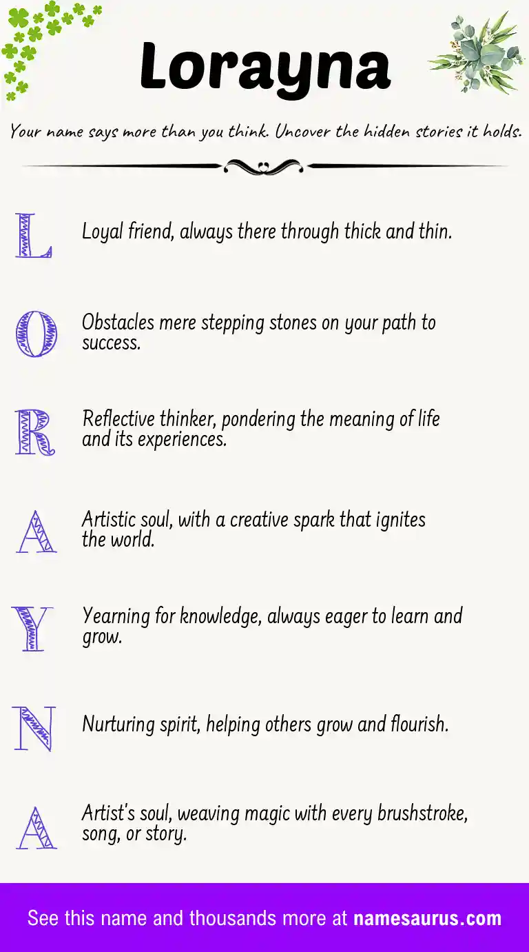 Acrostic poem about Lorayna.