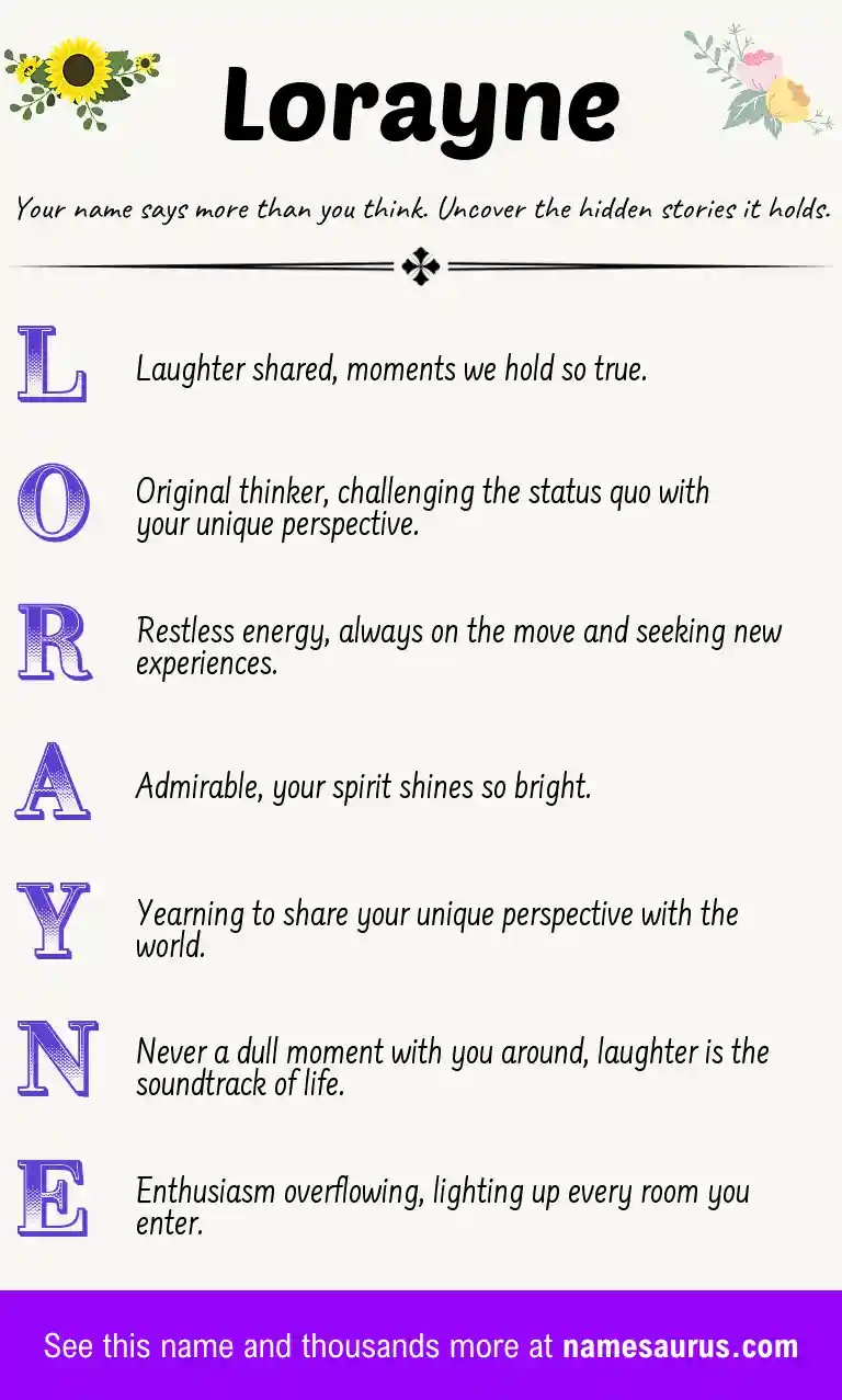 Acrostic poem about Lorayne.