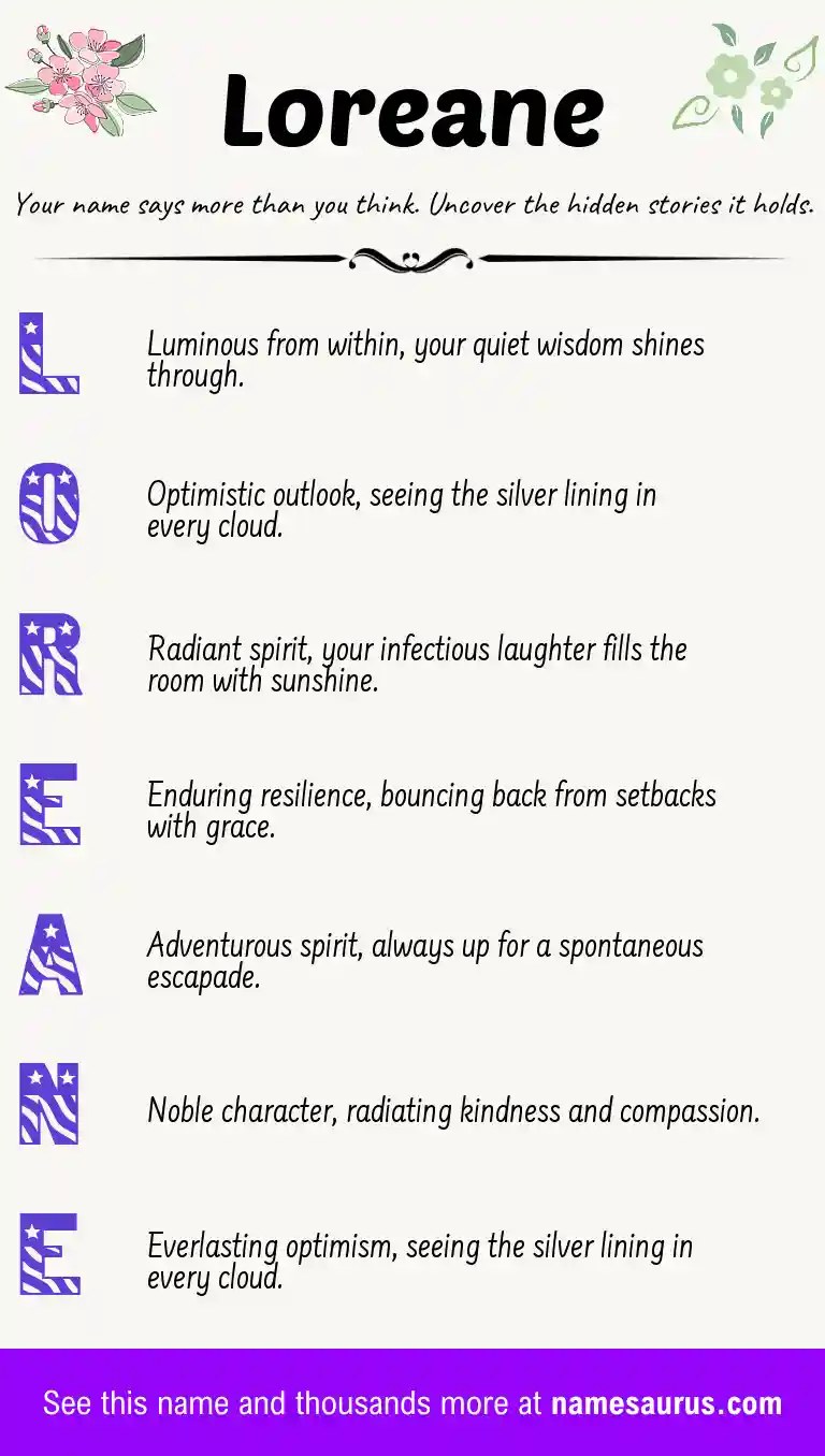 Acrostic poem about Loreane.