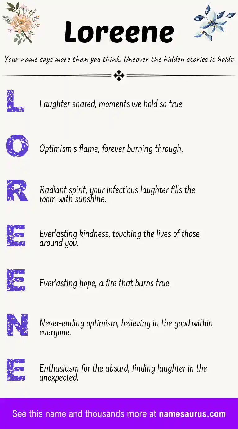 Acrostic poem about Loreene.