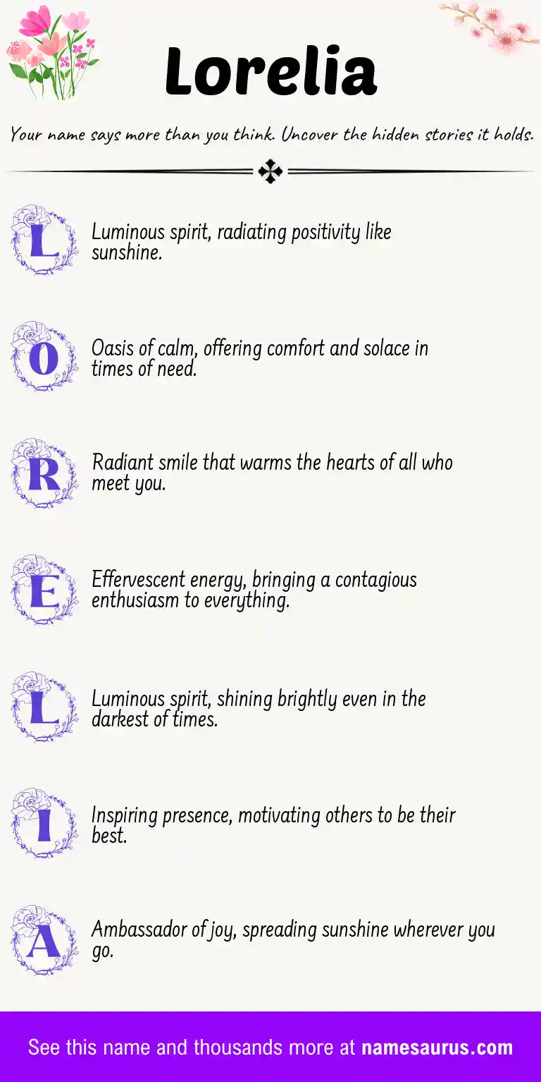 Acrostic poem about Lorelia.