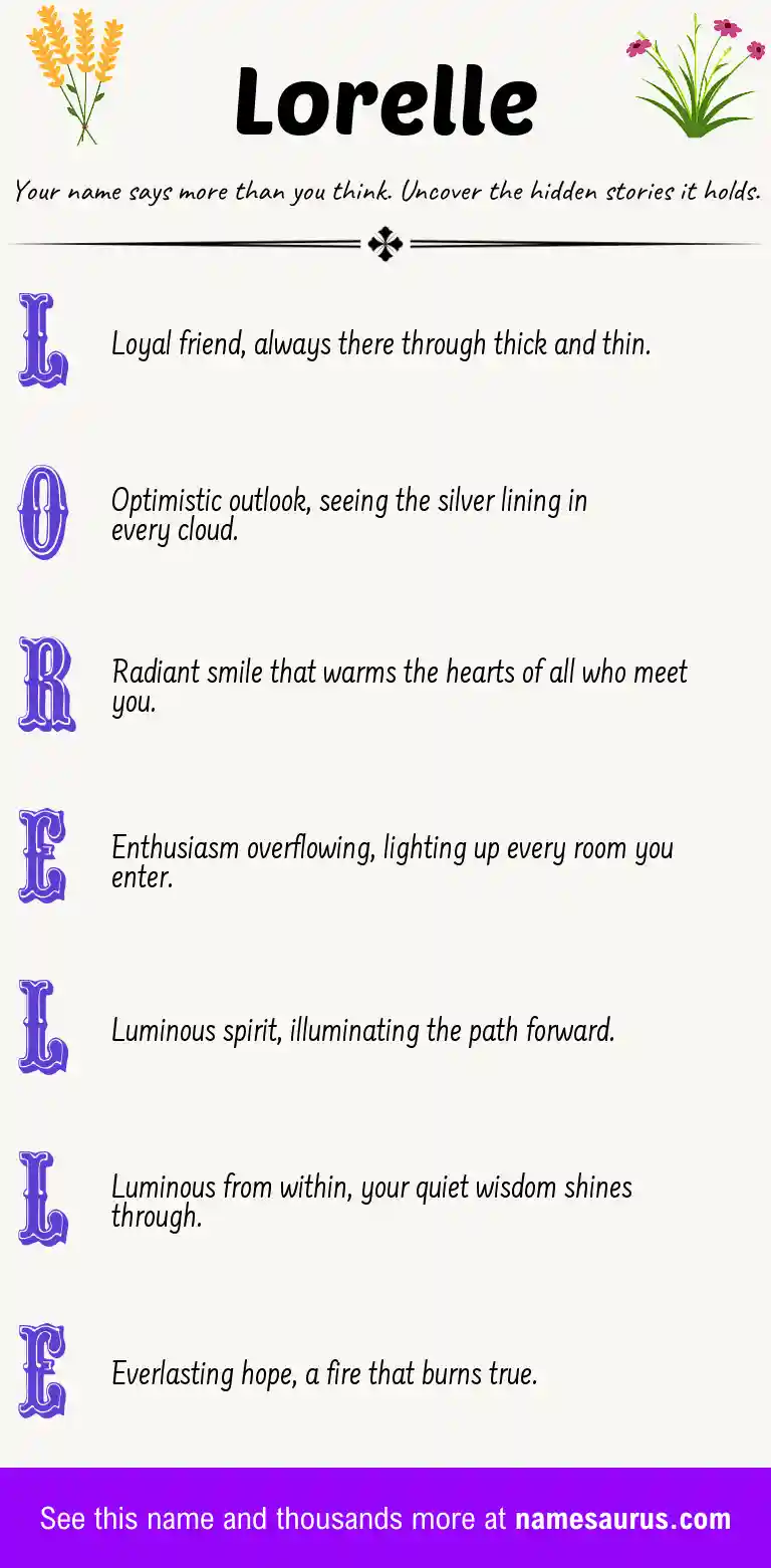 Acrostic poem about Lorelle.
