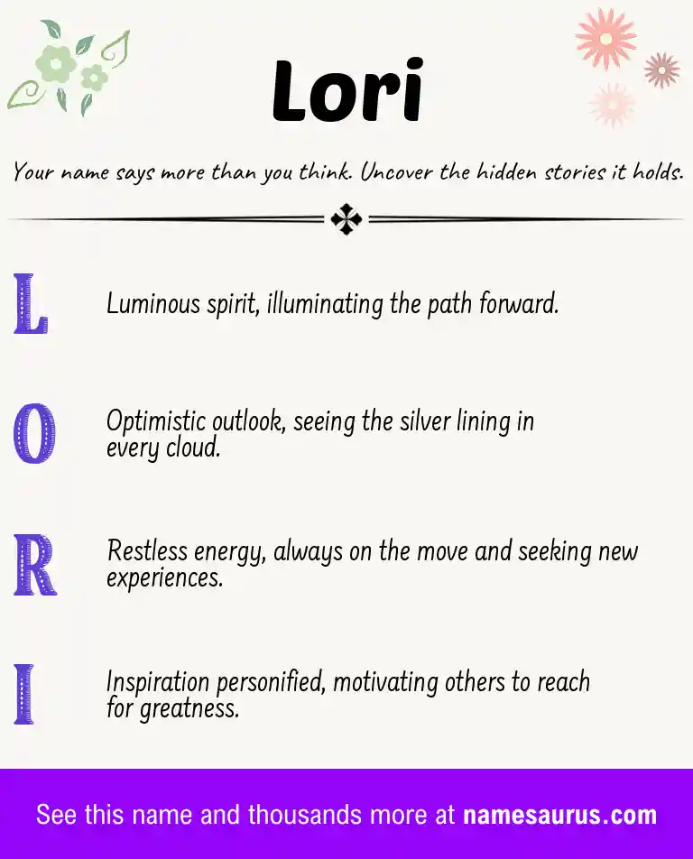 Acrostic poem about Lori.
