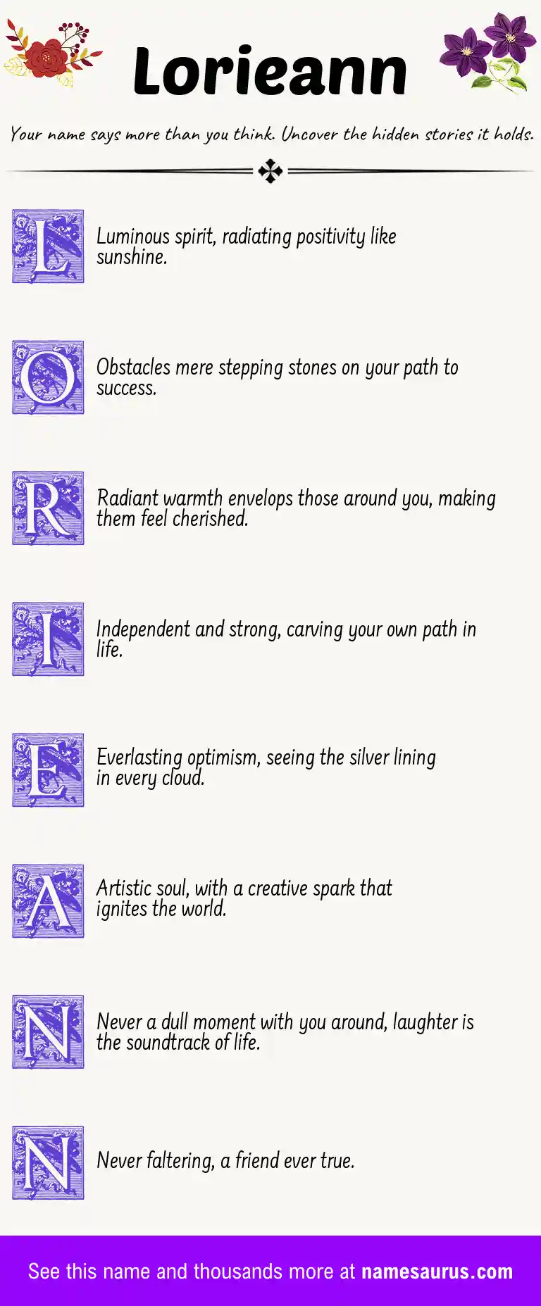 Acrostic poem about Lorieann.
