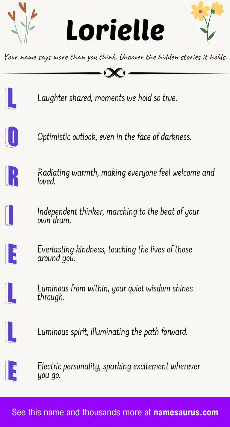 Acrostic poem about Lorielle.