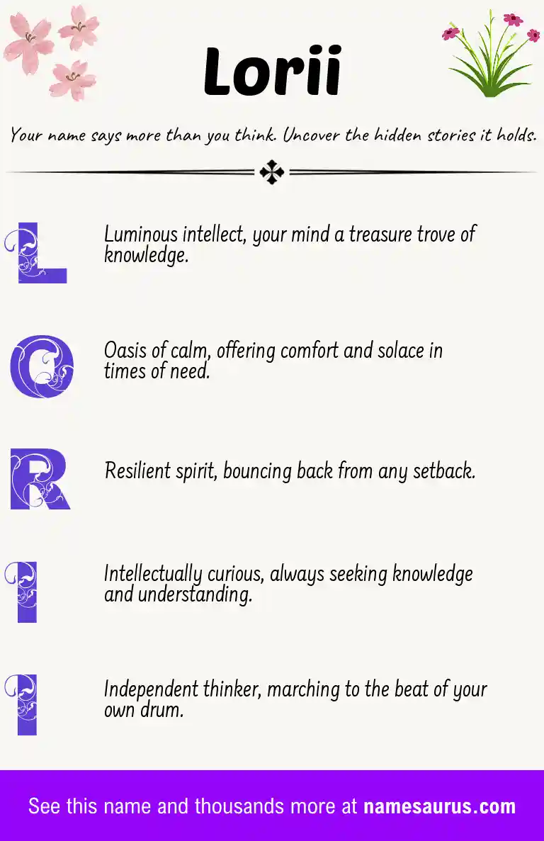 Acrostic poem about Lorii.