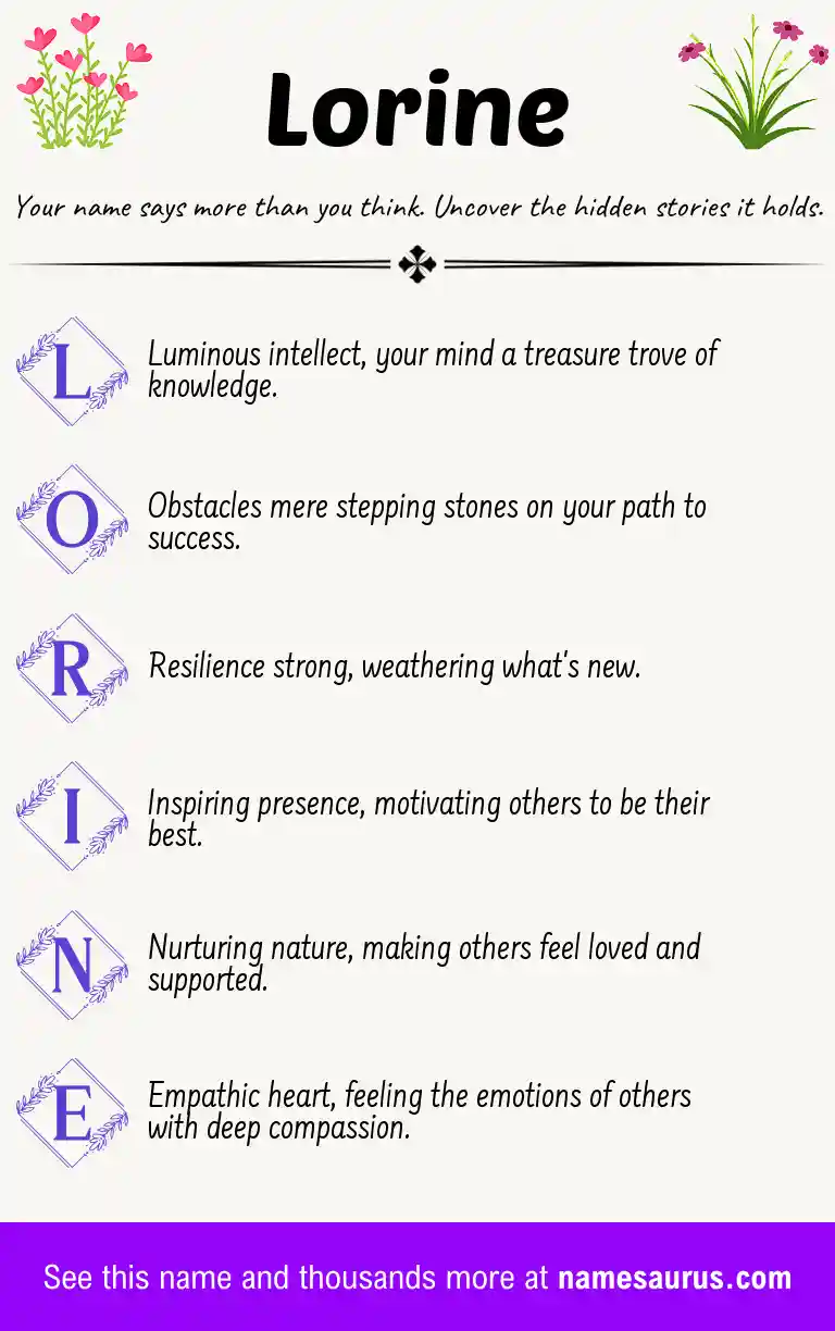 Acrostic poem about Lorine.