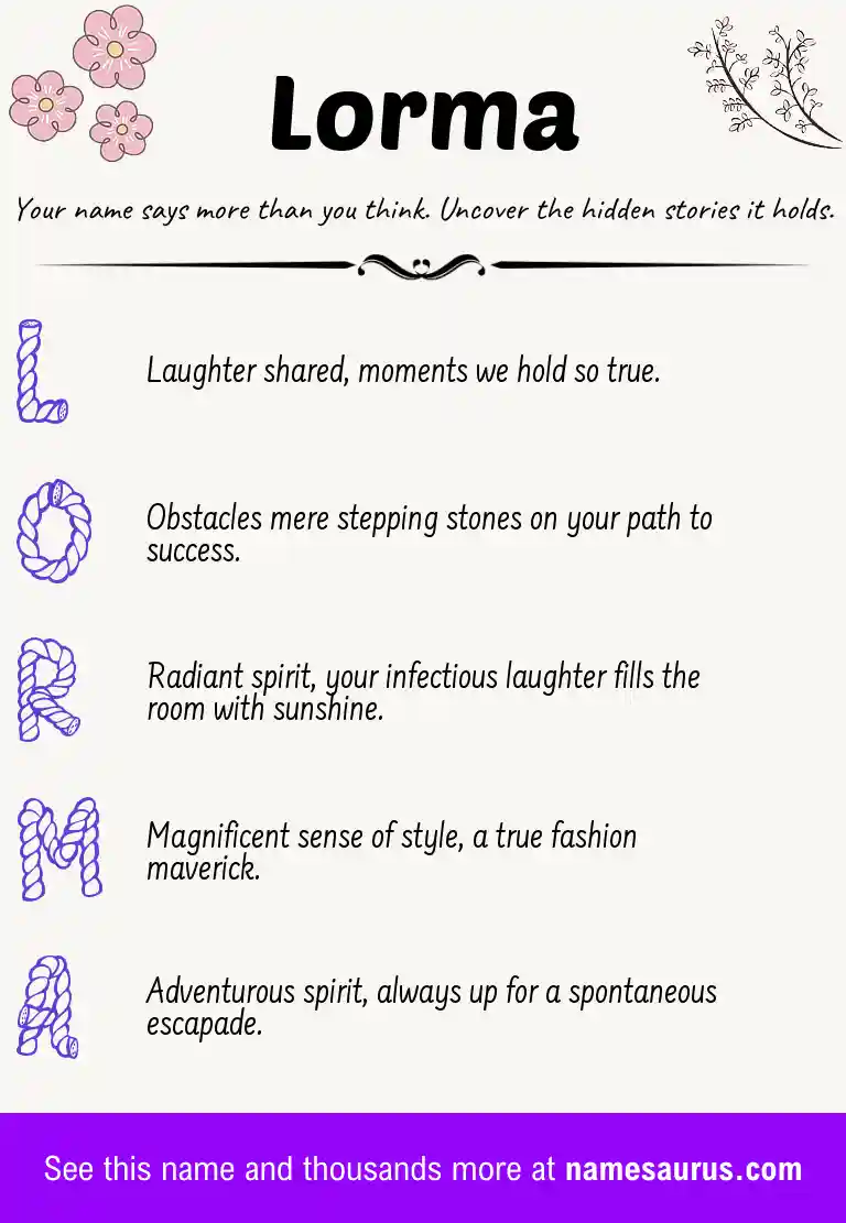Acrostic poem about Lorma.