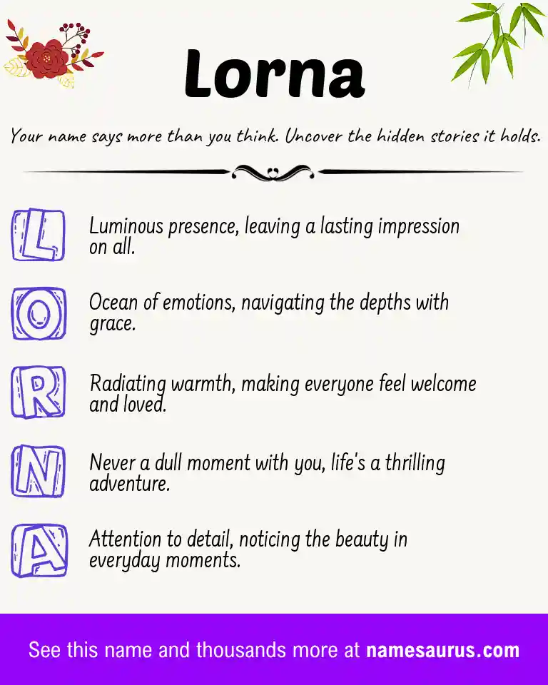 Acrostic poem about Lorna.