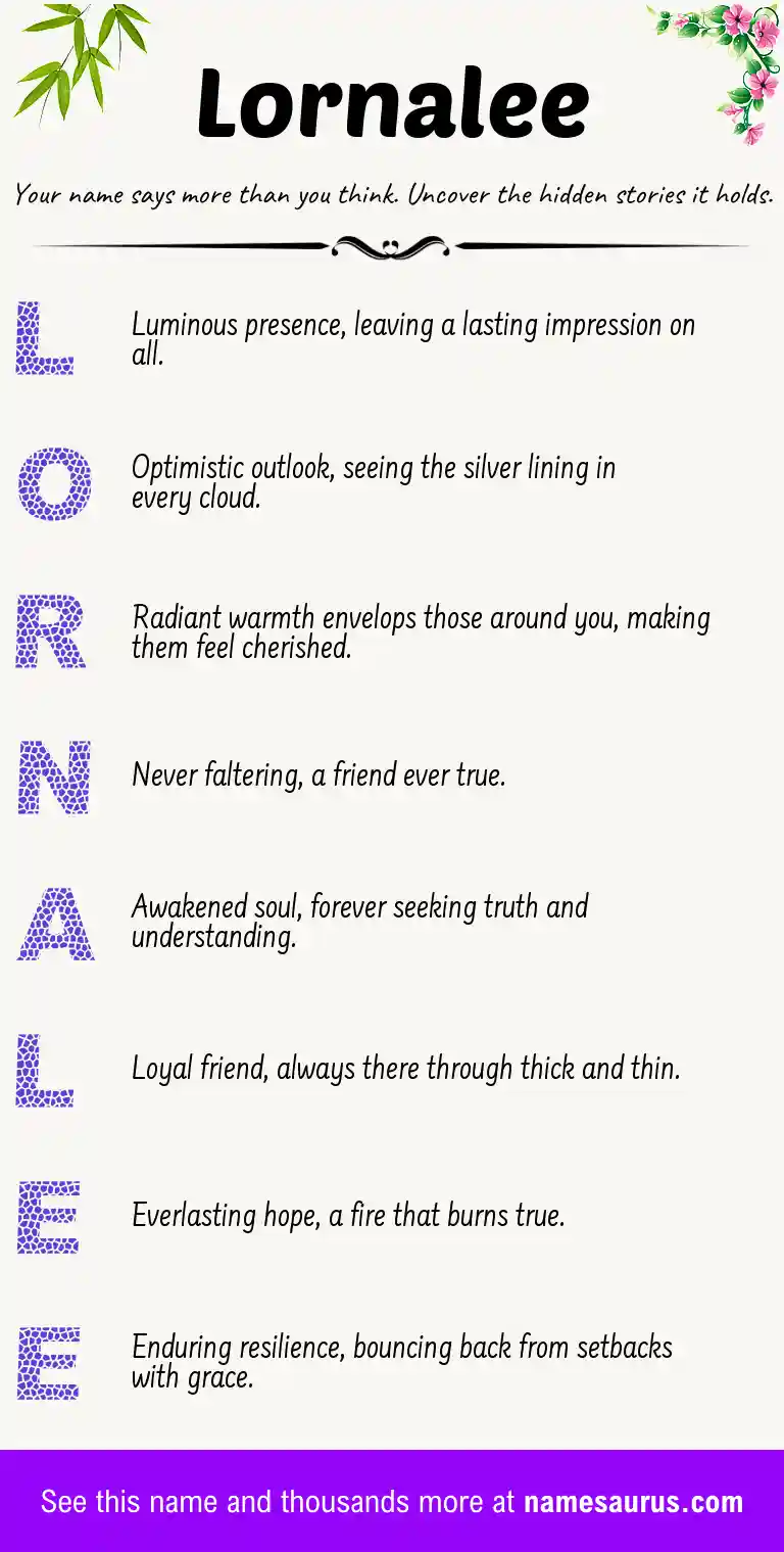 Acrostic poem about Lornalee.