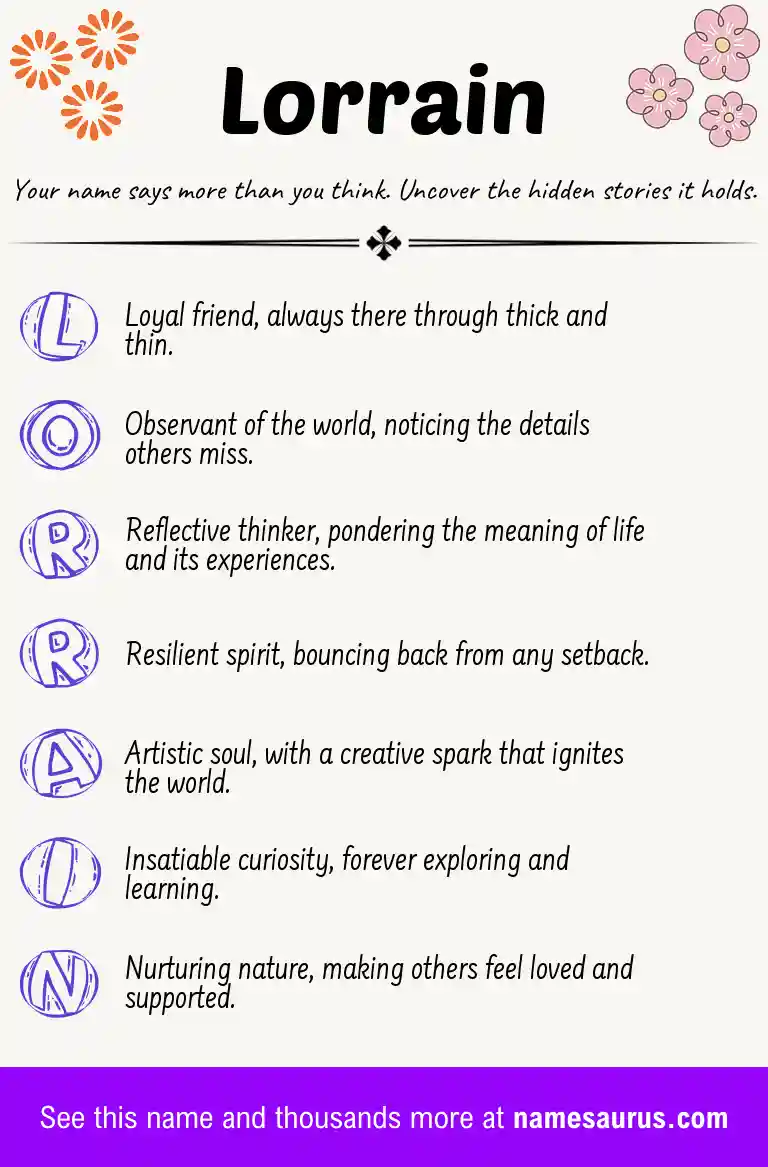 Acrostic poem about Lorrain.