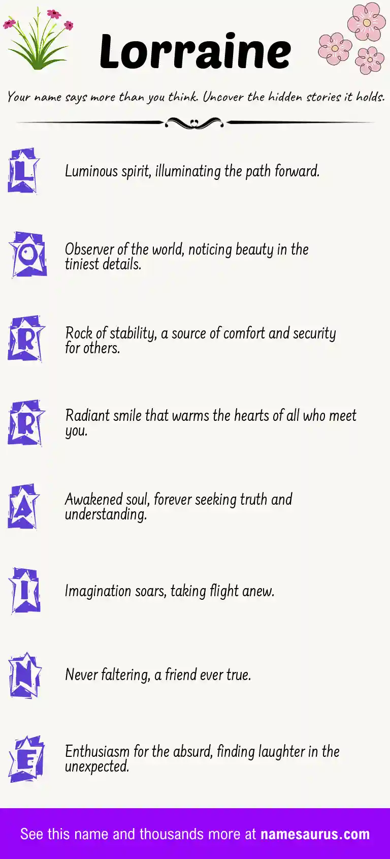 Acrostic poem about Lorraine.