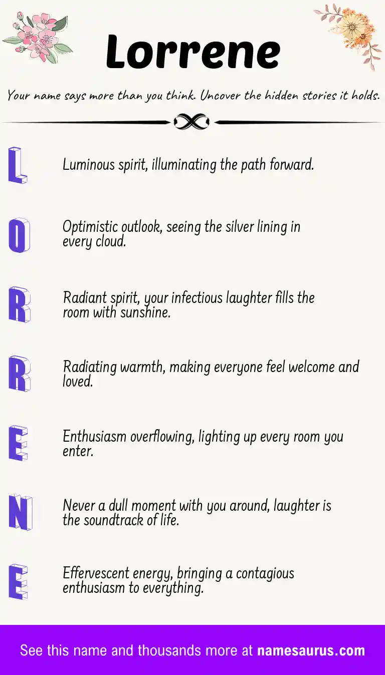 Acrostic poem about Lorrene.