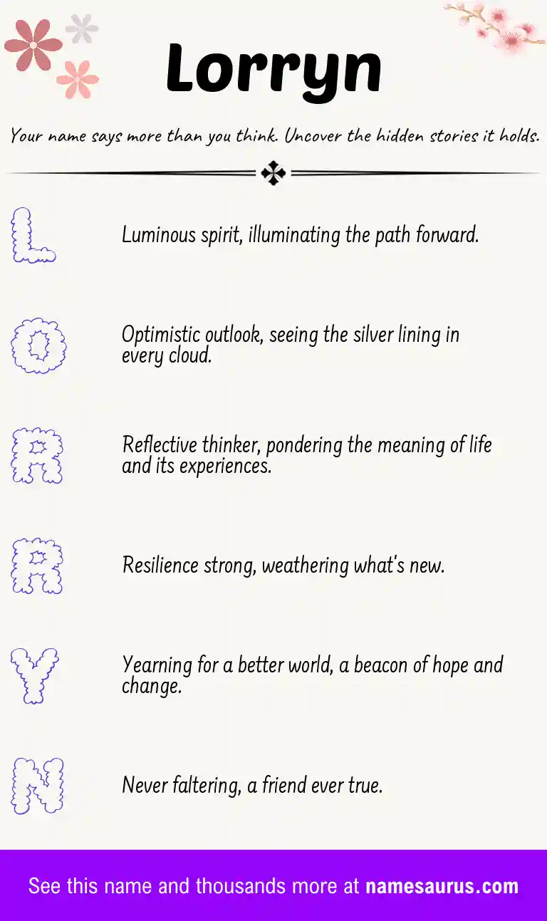 Acrostic poem about Lorryn.