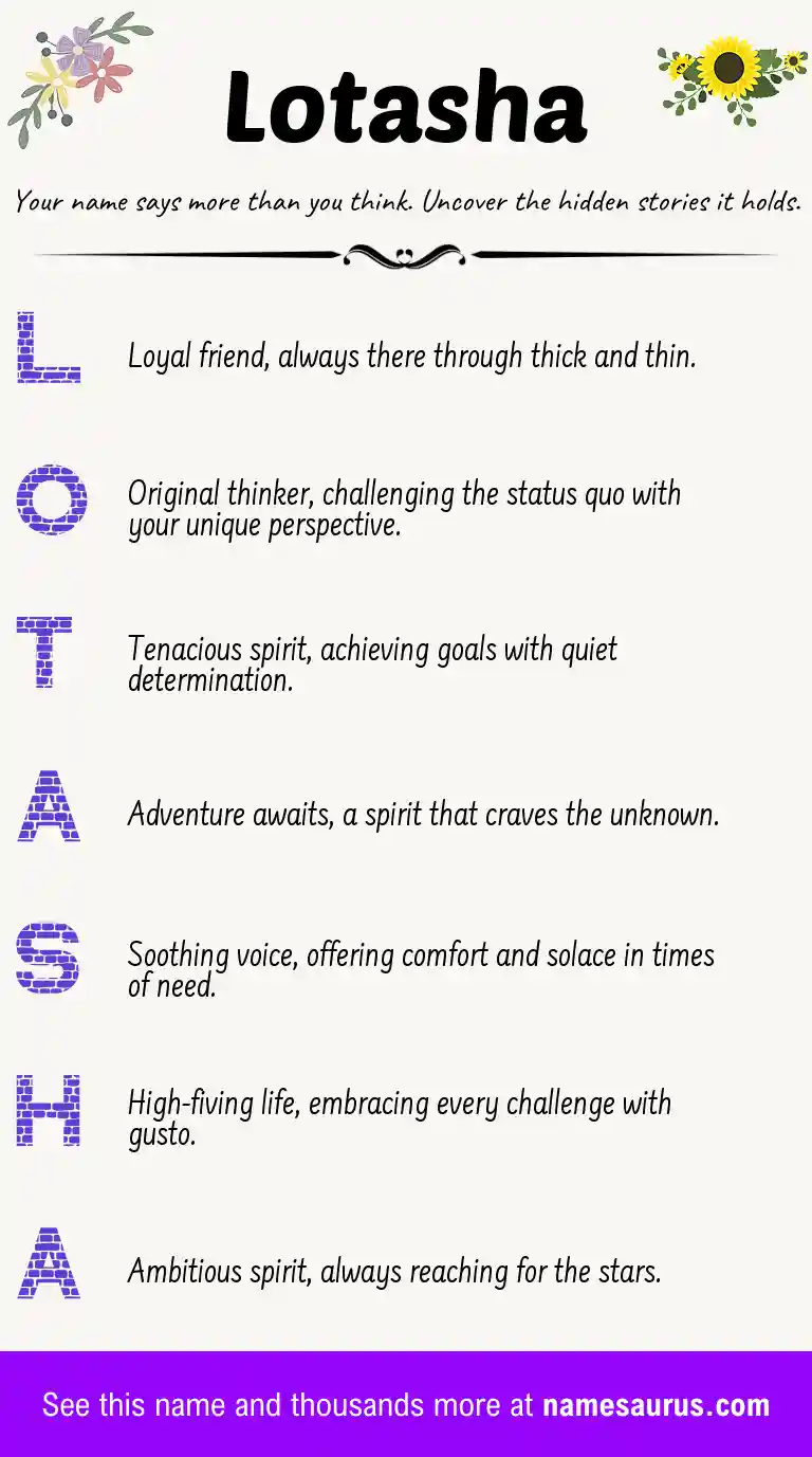 Acrostic poem about Lotasha.