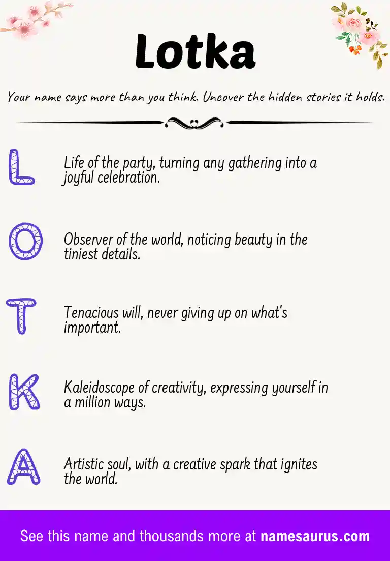 Acrostic poem about Lotka.
