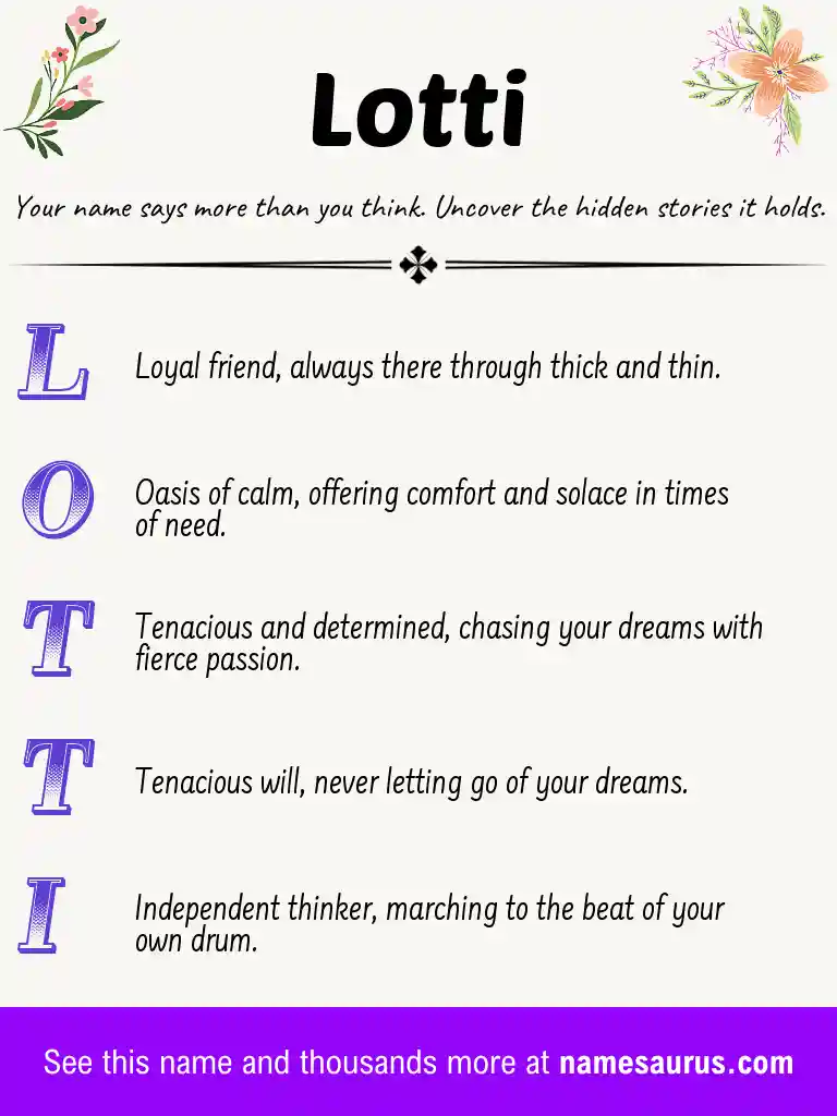 Acrostic poem about Lotti.