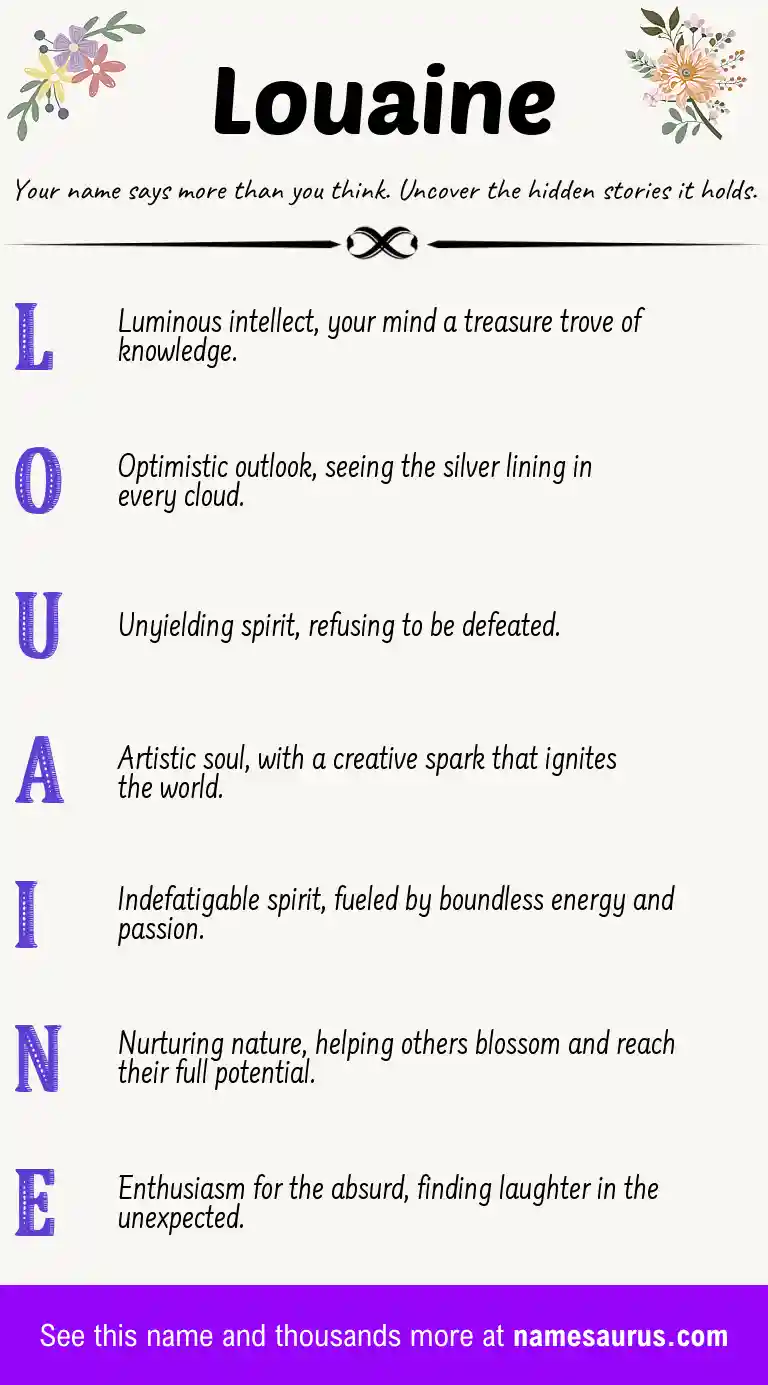 Acrostic poem about Louaine.