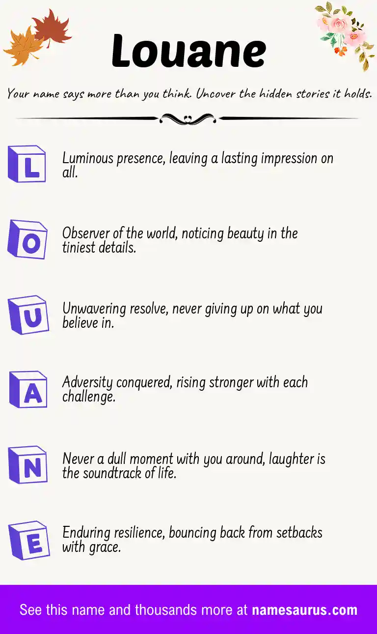 Acrostic poem about Louane.