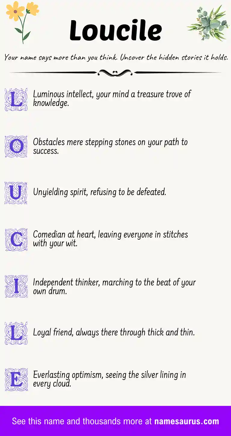 Acrostic poem about Loucile.