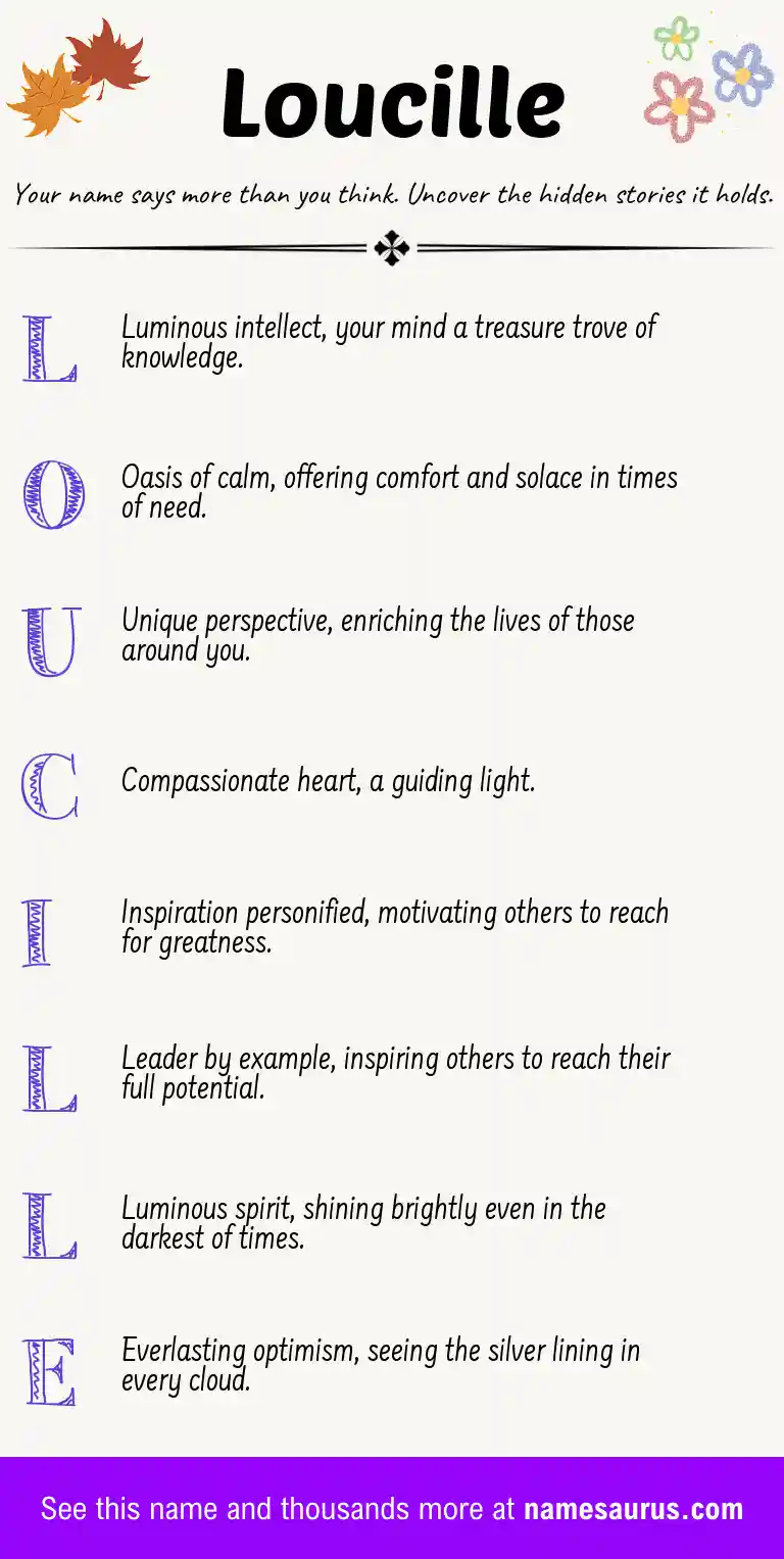 Acrostic poem about Loucille.