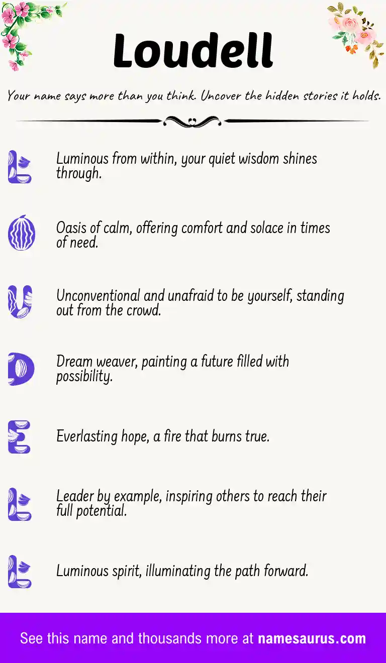 Acrostic poem about Loudell.