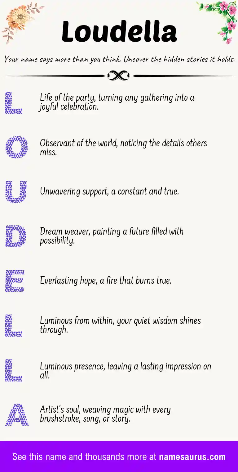 Acrostic poem about Loudella.