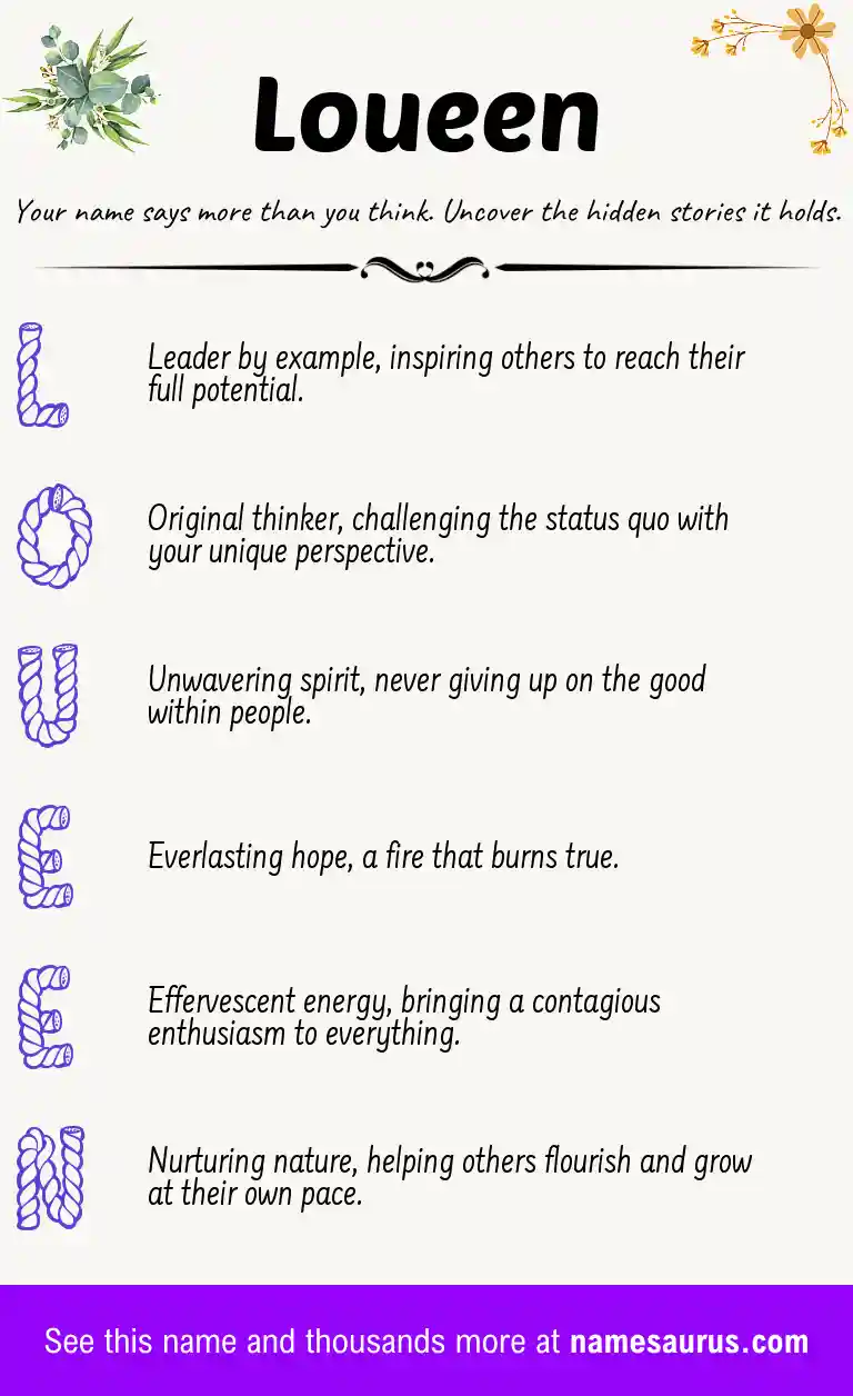 Acrostic poem about Loueen.