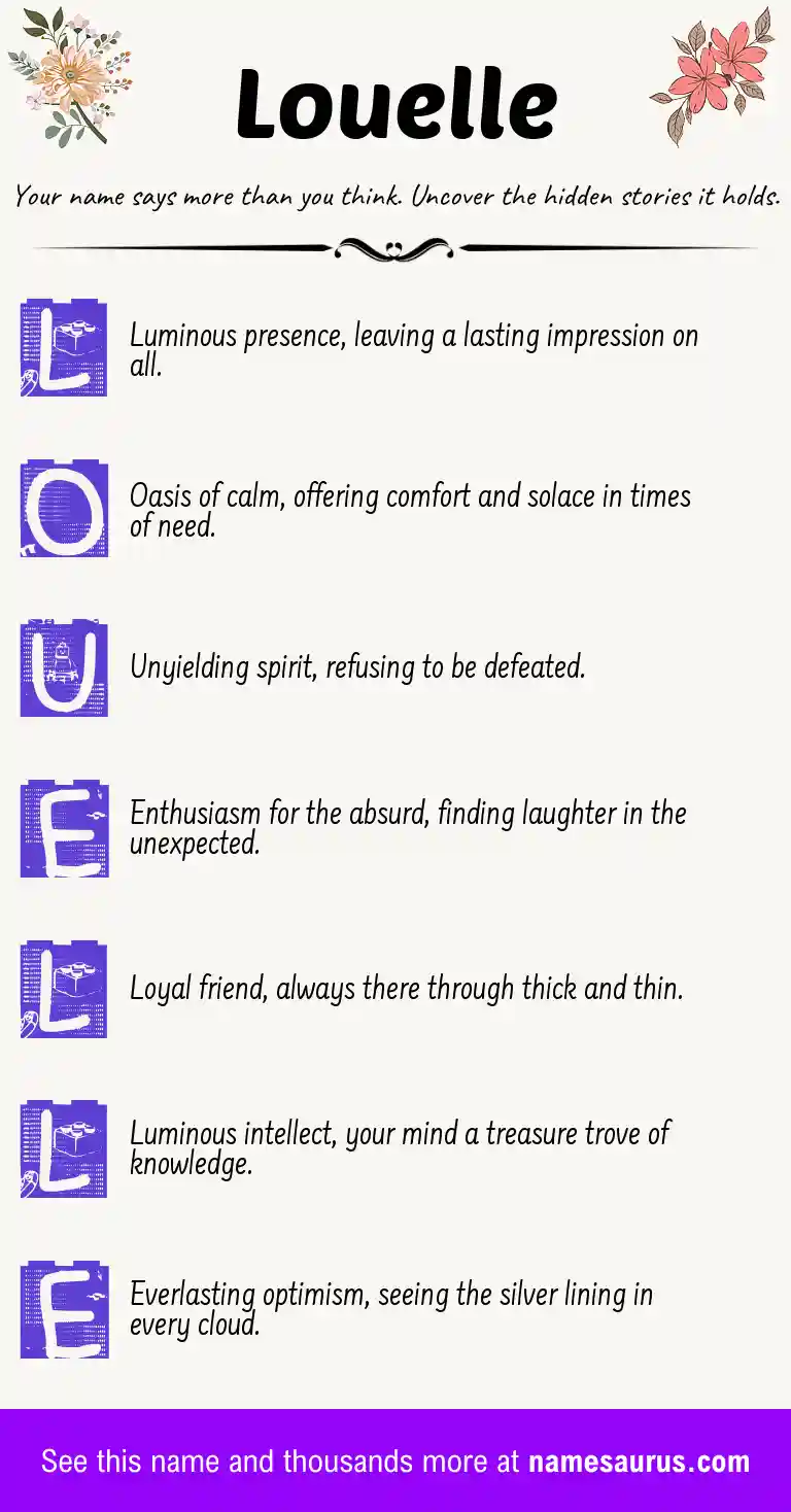 Acrostic poem about Louelle.