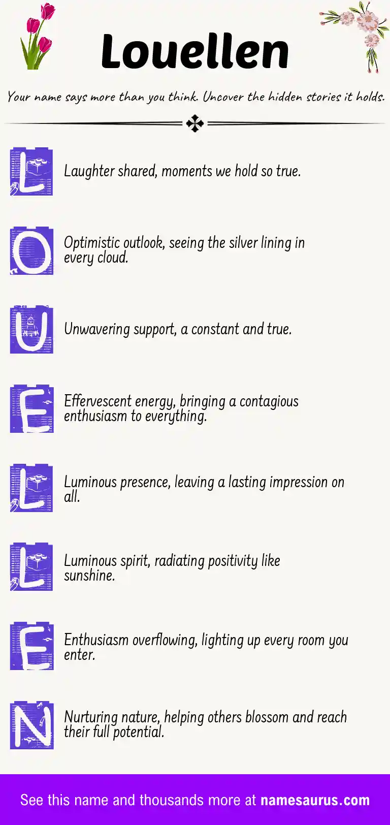 Acrostic poem about Louellen.