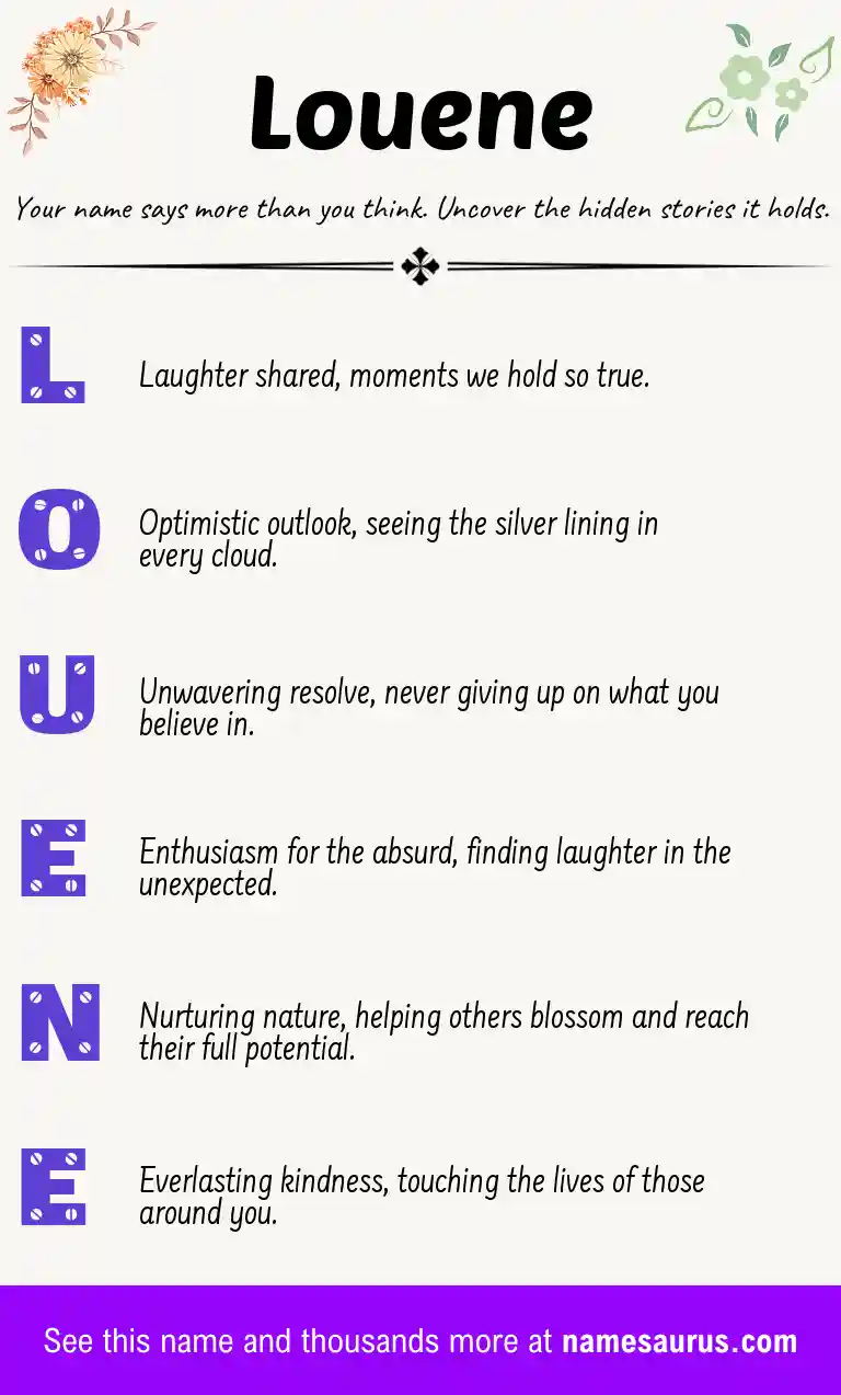 Acrostic poem about Louene.
