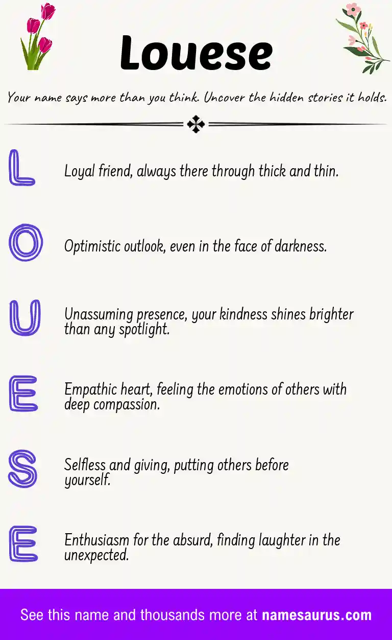 Acrostic poem about Louese.